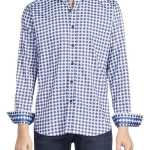 Robert Graham Claudio Tailored Fit Print Shirt Blue XL